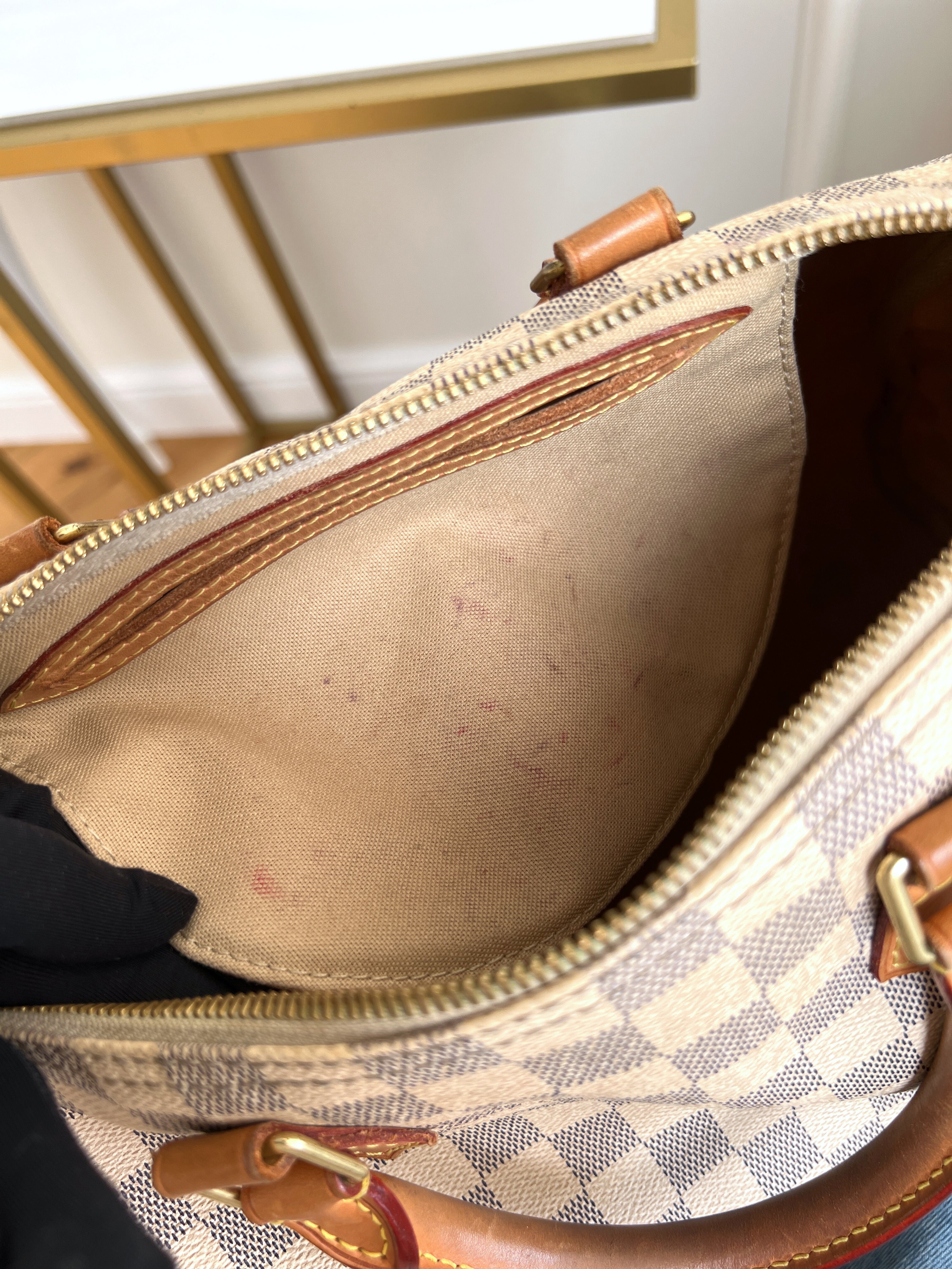 Louis Vuitton Speedy 30 Azur Damier Bandouliere Satchel Crossbody Bag