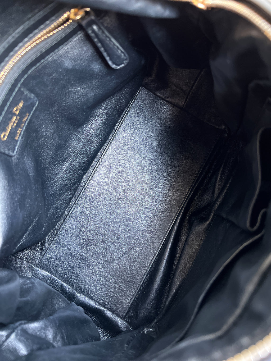 Christian Dior Gaufre Lambskin Canage Delidior Delices Black Bag