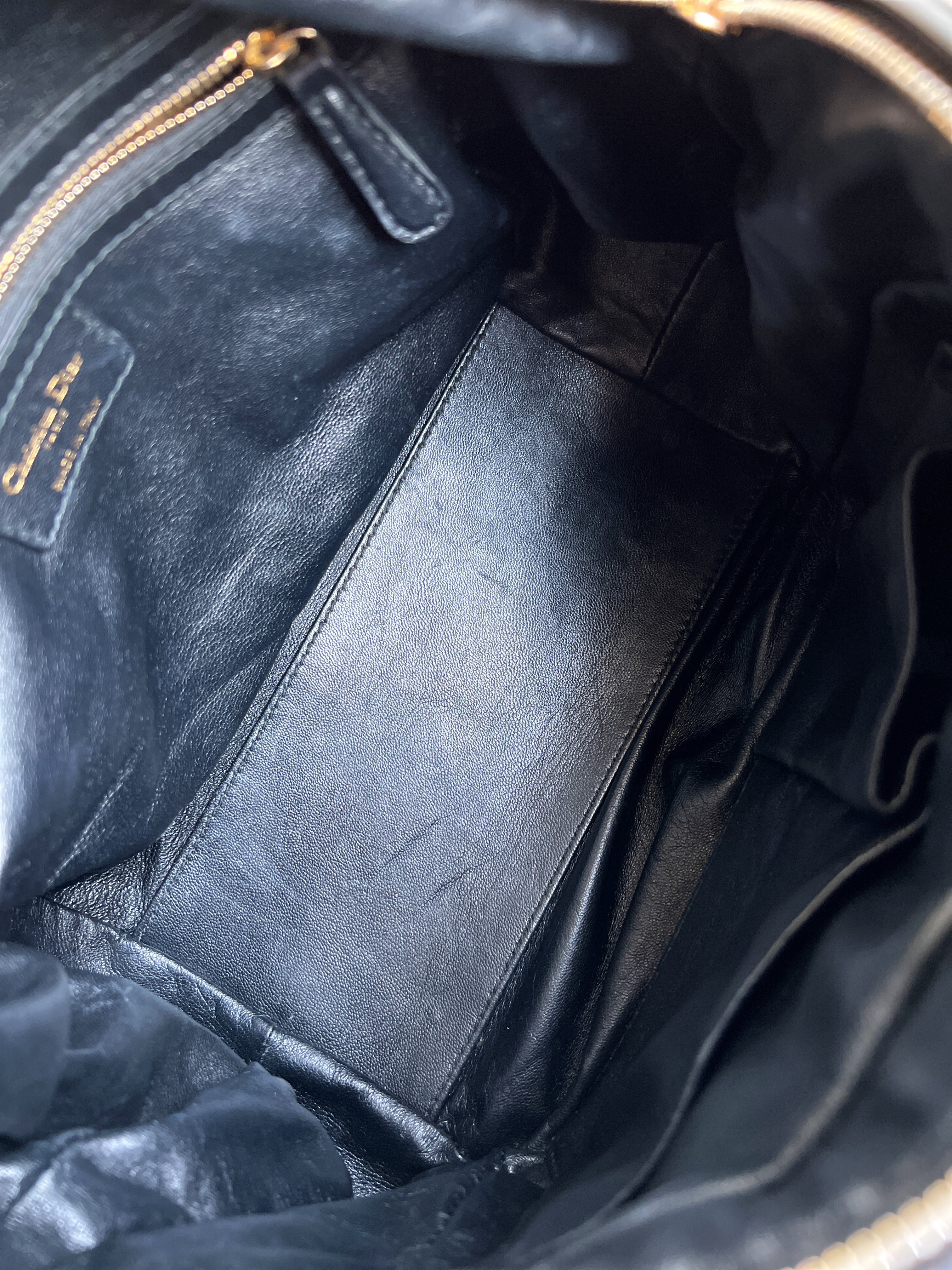 Christian Dior Gaufre Lambskin Canage Delidior Delices Black Bag