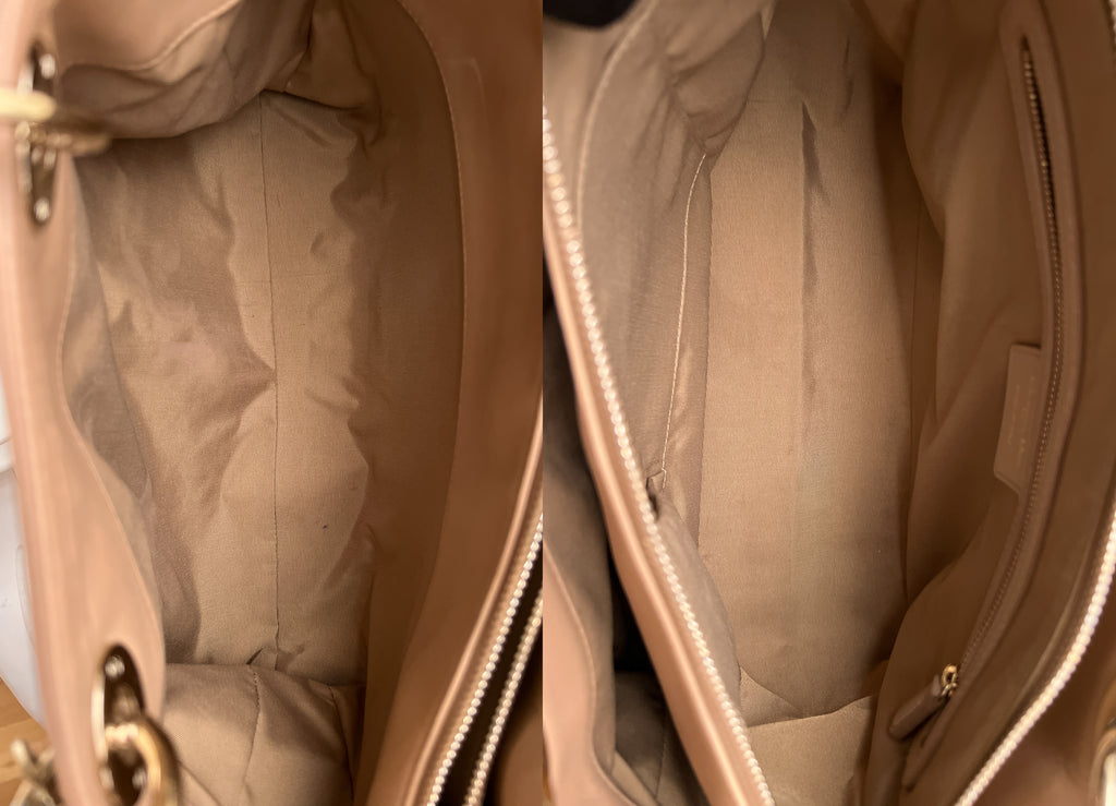 Christian Dior Tote Beige Cannage Granville Leather Bag