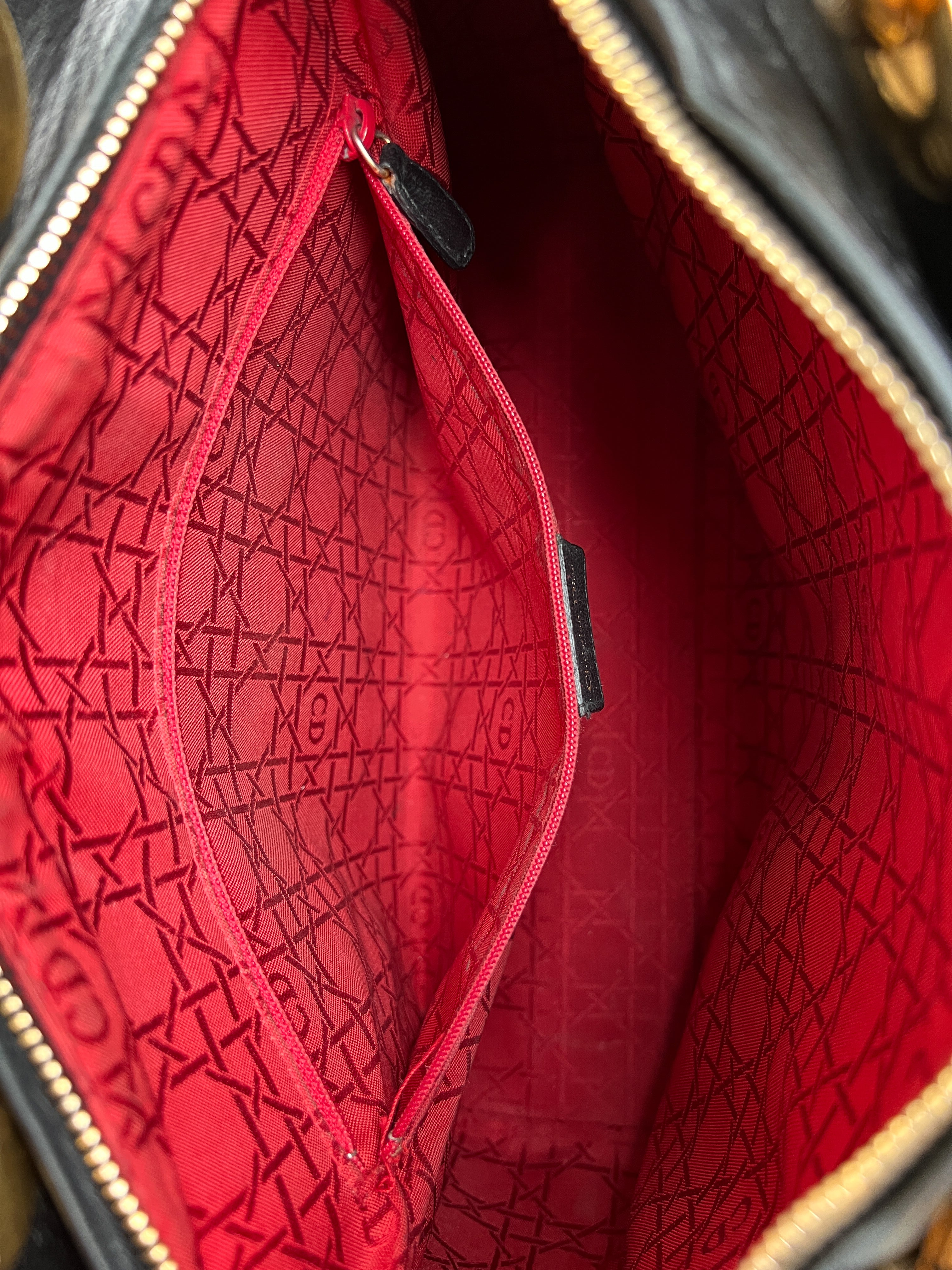 Christian  Dior Lady Dior Black Leather Cannage MA-1001