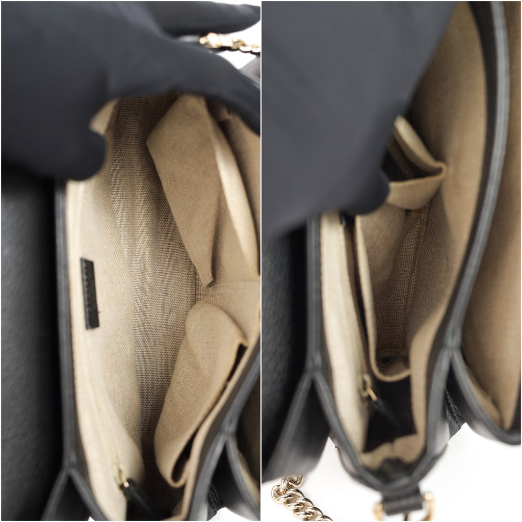 Authentic Gucci Black Leather Interlocking G Crossbody