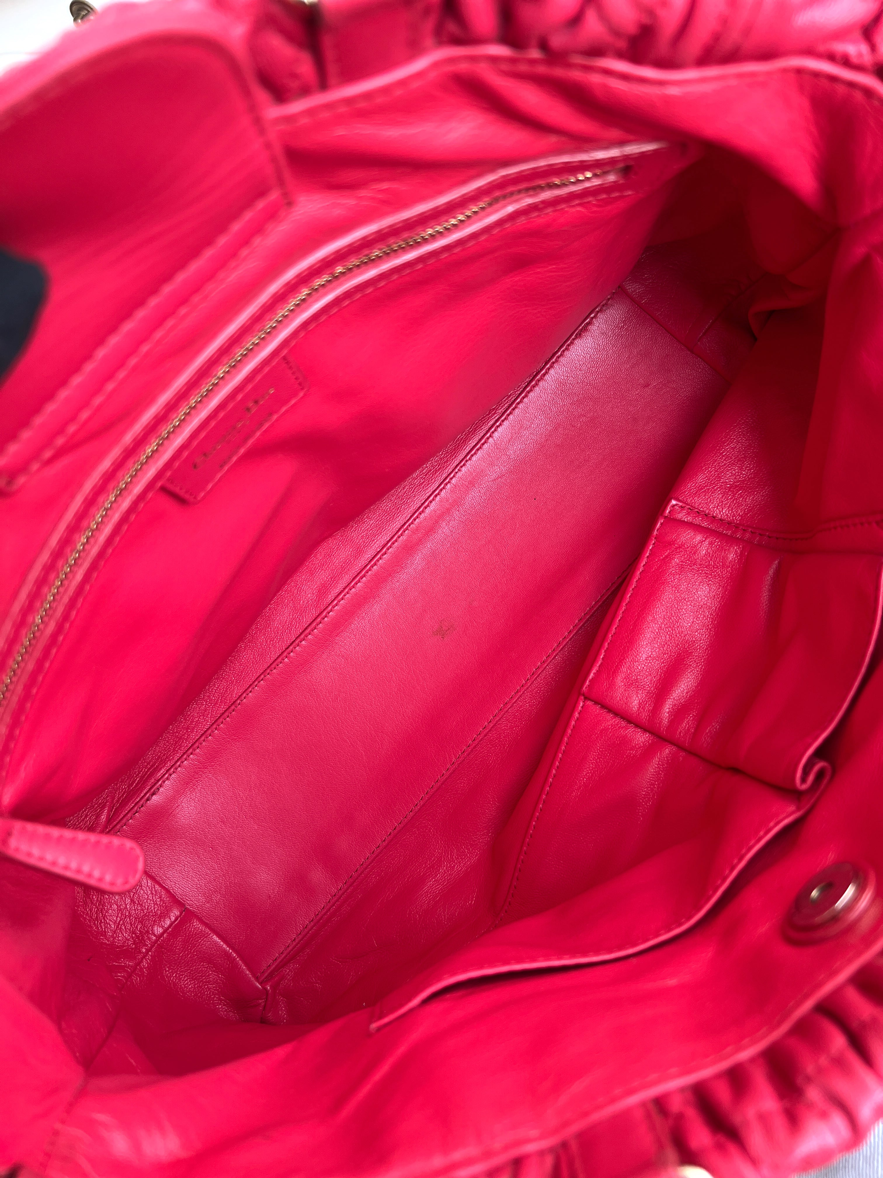 Christian Dior Red Delices Gaufre Cannage Soft Leather Quilted Bag