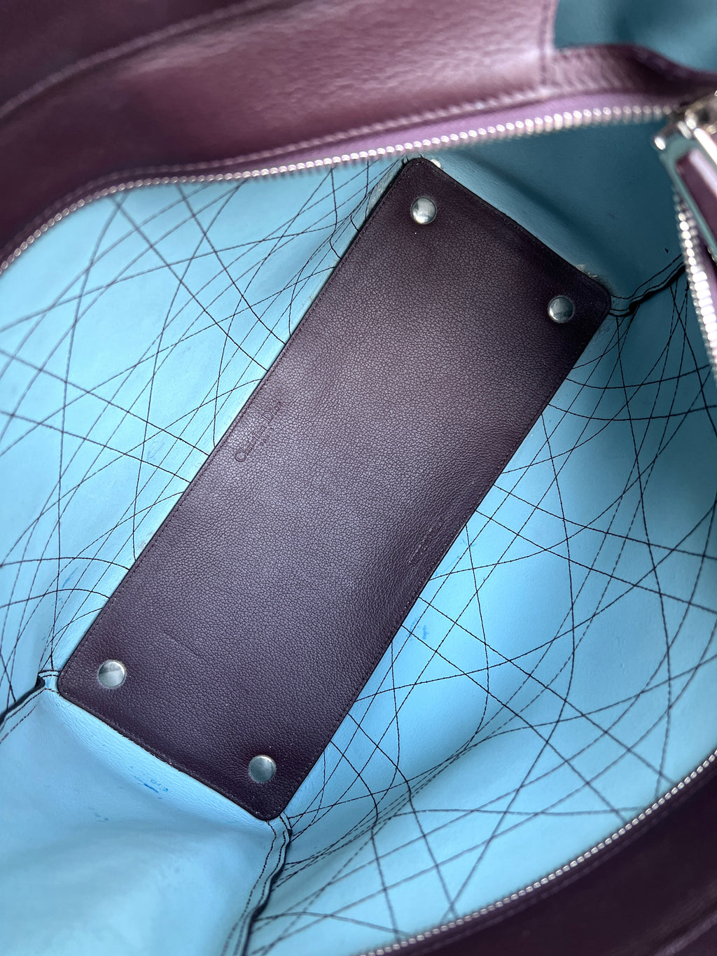 Christian Dior Burgundy Ultradior Quilted Tote Bag