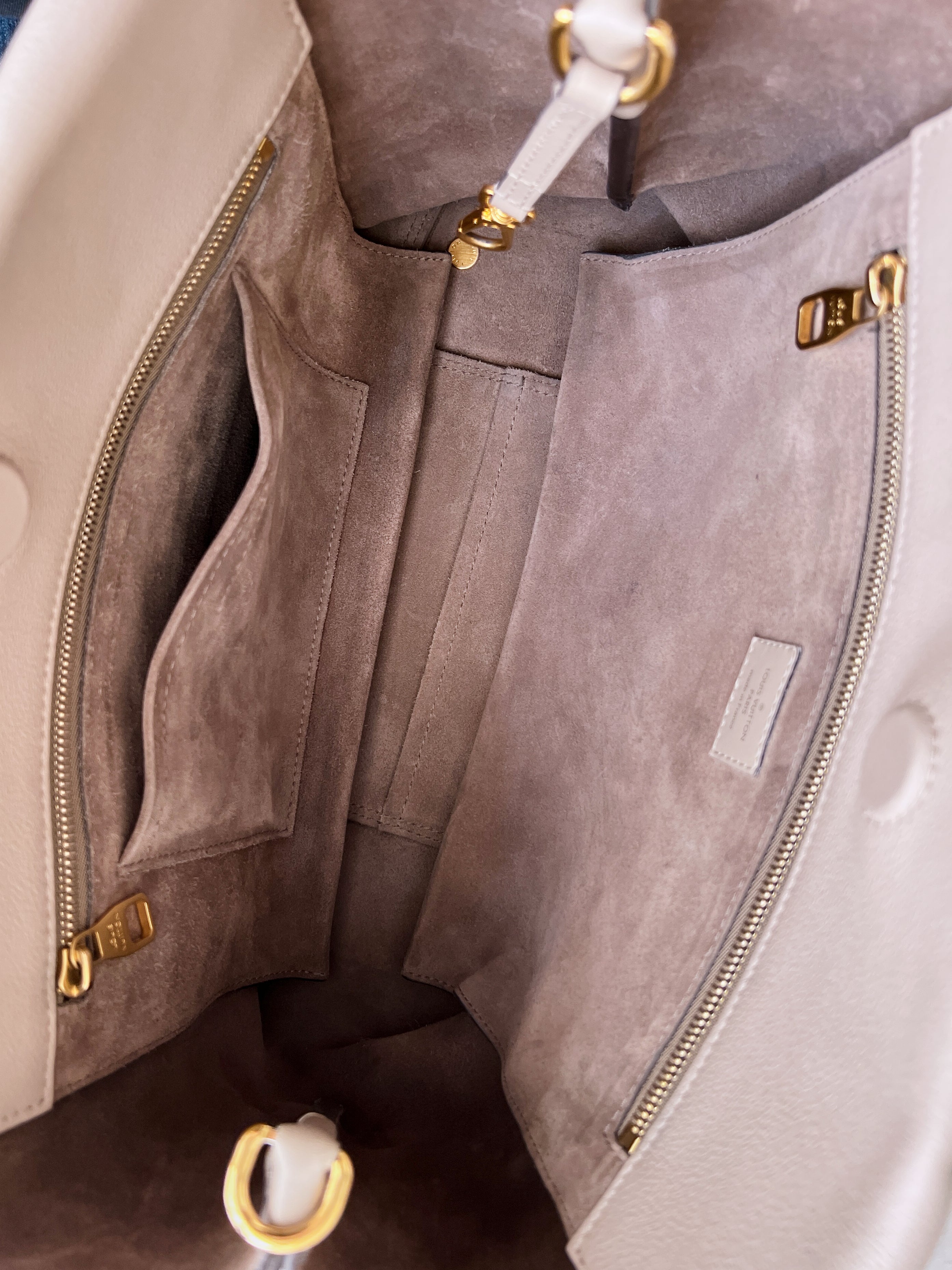 Louis Vuitton W Tote Veau Cachemire Calfskin  suede brown bag