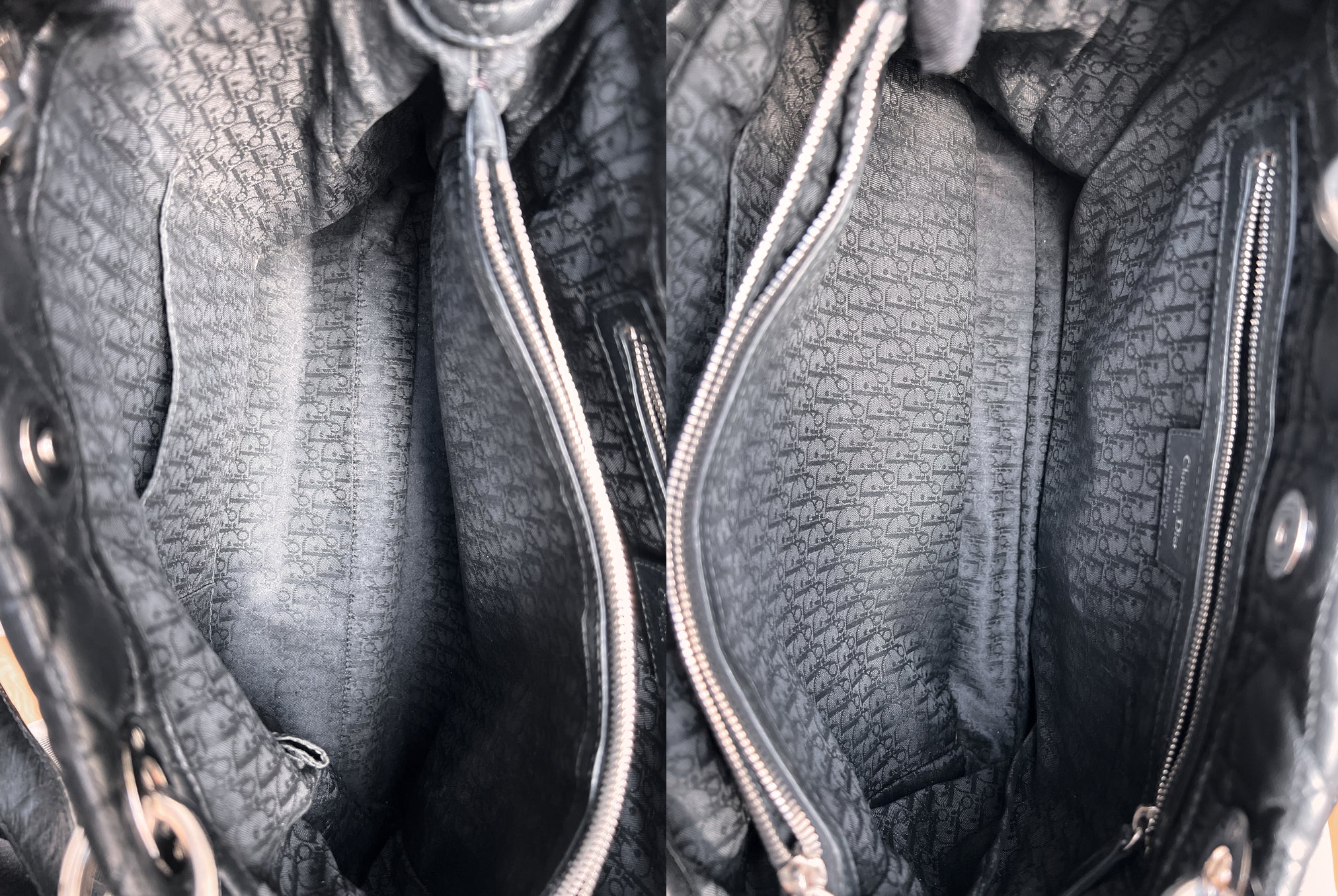 Christian Dior tote Cannage Black Quilted Leather Shopper Bag