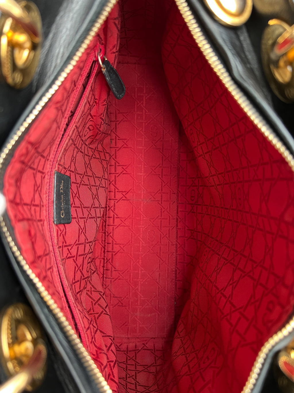 Christian  Dior Lady Dior Black Leather Cannage MA-1001