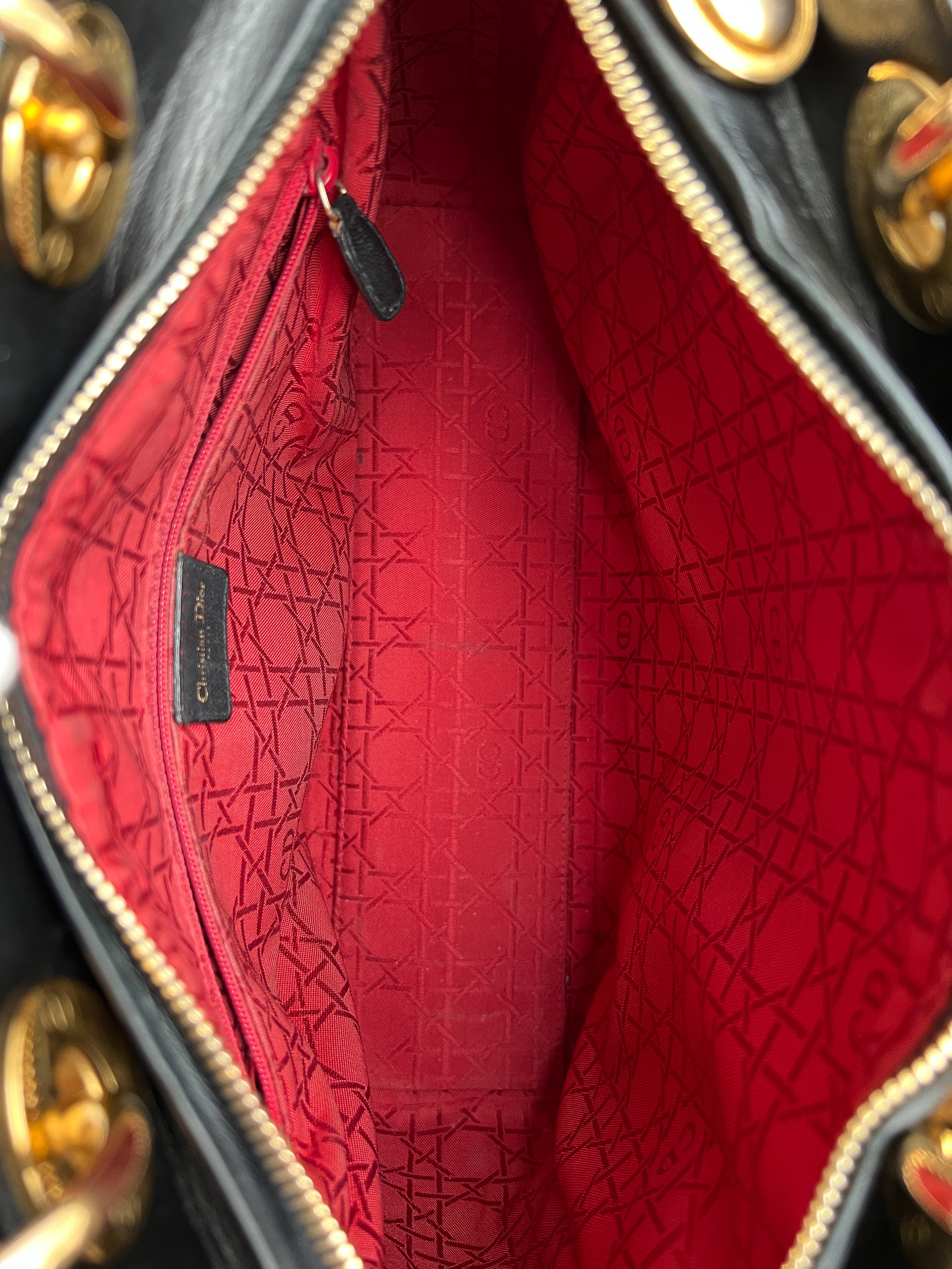 Christian  Dior Lady Dior Black Leather Cannage MA-1001