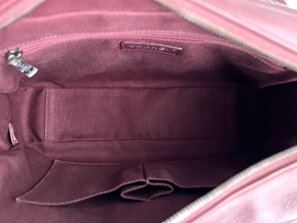 Chanel Flap Cambon 31 Rue Leather Burgundy Maroon Crossbody Bag