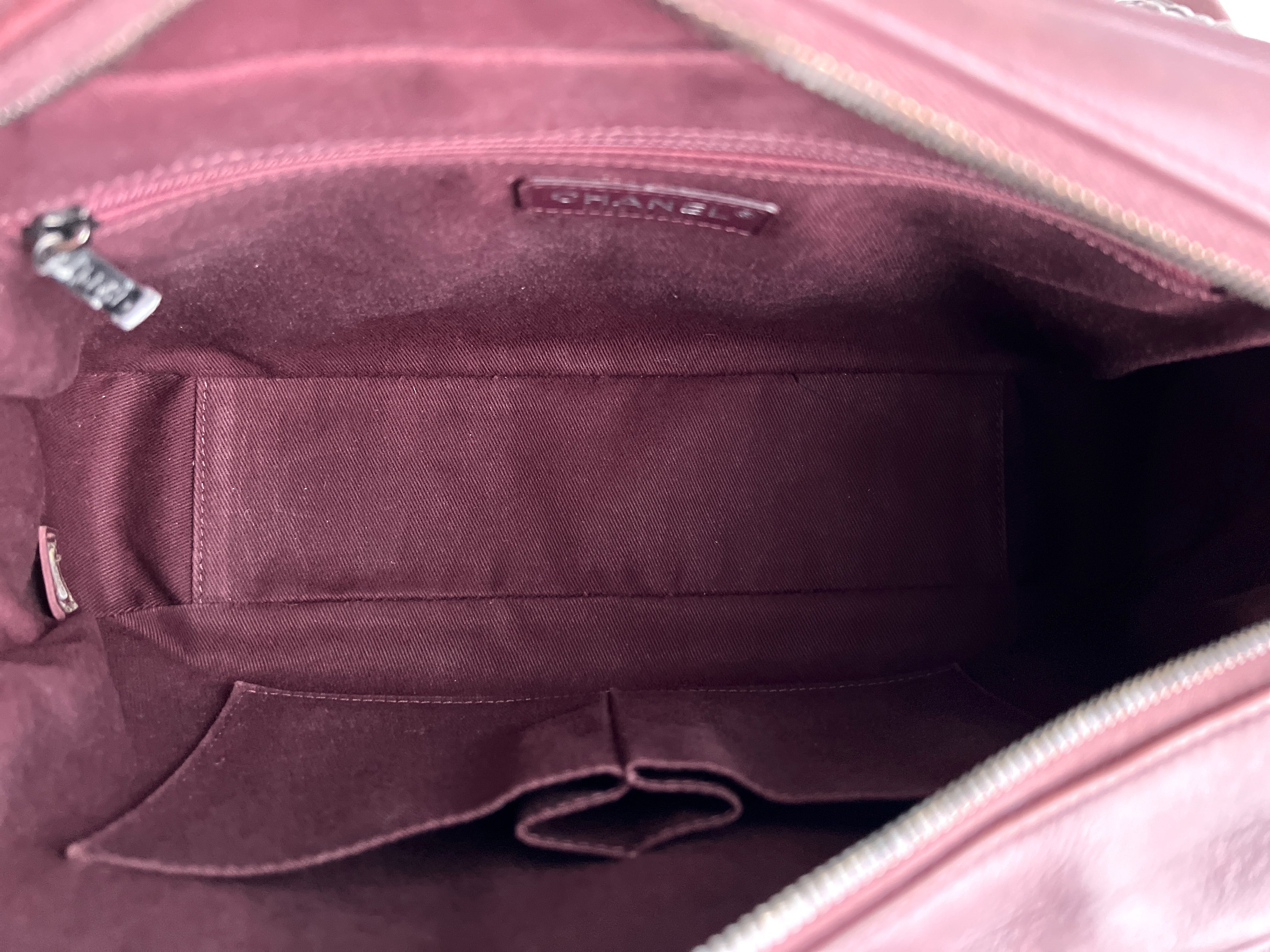 Chanel Flap Cambon 31 Rue Leather Burgundy Maroon Crossbody Bag