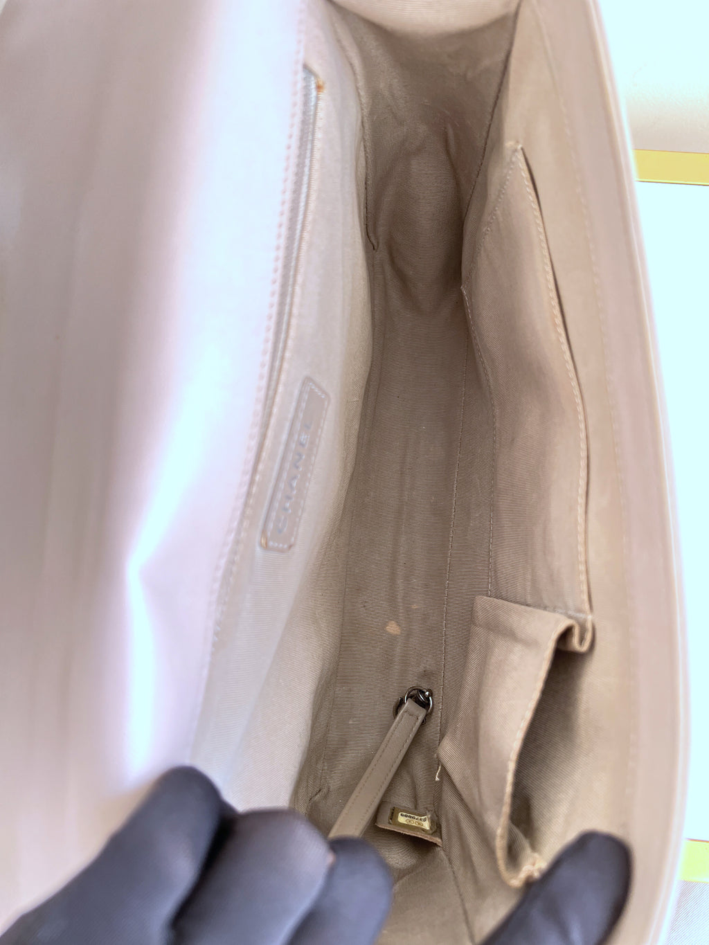 Chanel Boy New Medium Lambskin Grey Crossbody Bag