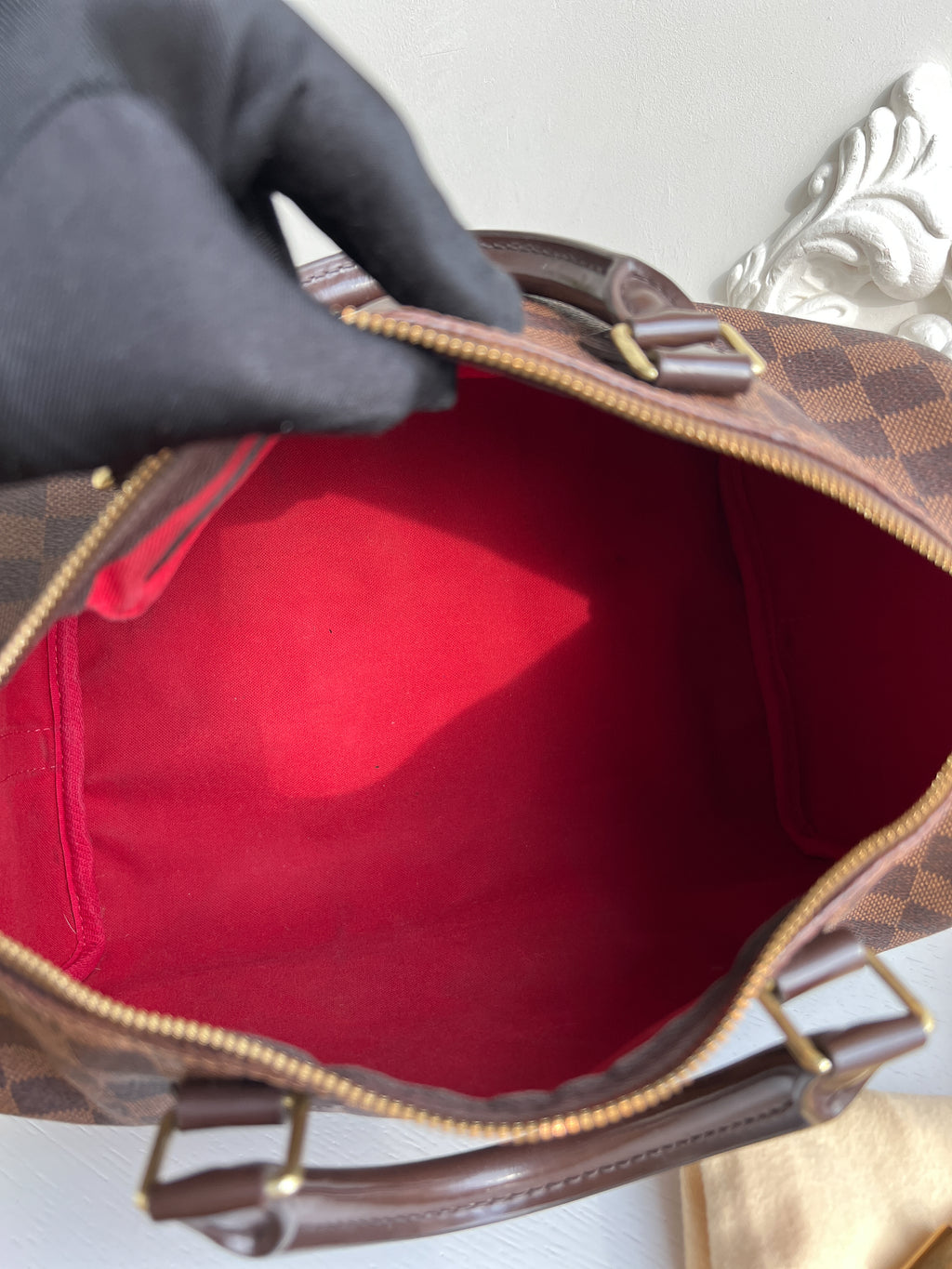 Authentic Louis Vuitton Speedy 30 damier ebene bandouliere crossbody satchel bag