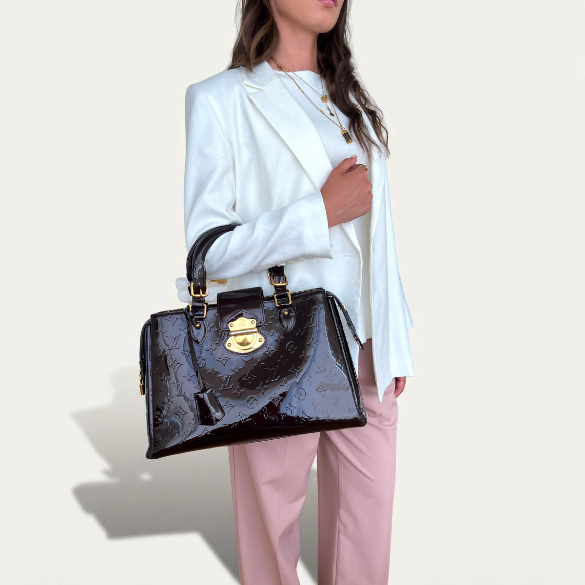 Louis Vuitton Melrose Avenue Amarante Monogram Vernis Sac à main verni