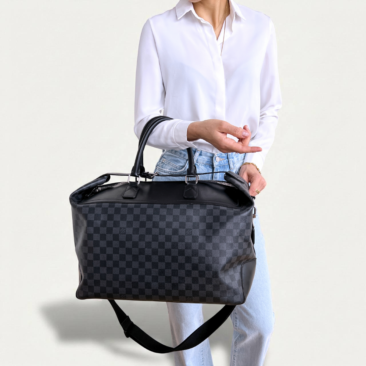 Louis Vuitton   Greenwich  graphite damier baggage travel cobalt crossbody shoulder