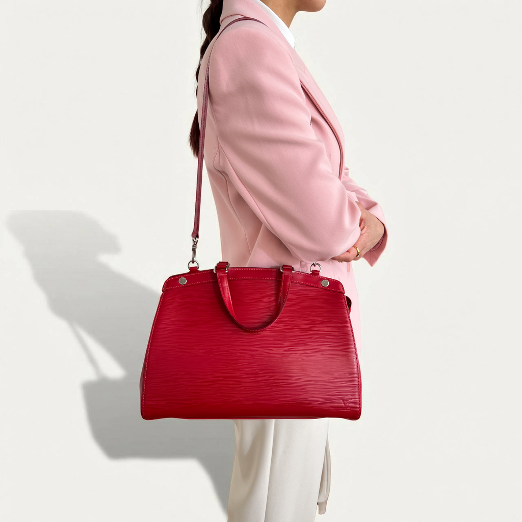 Louis Vuitton Brea Epi Leather Fuchsia Satchel MM Bag