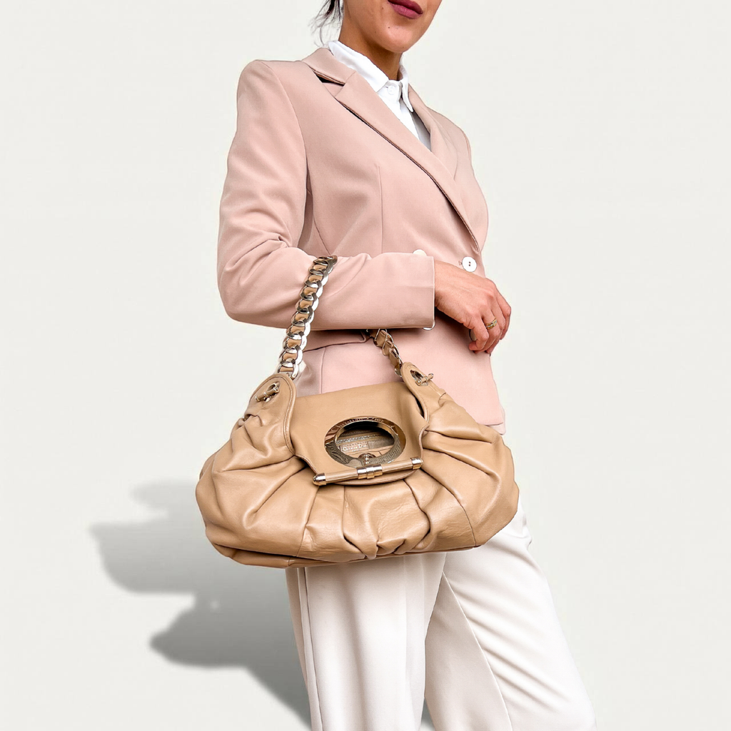 Dior  Christian dior Dior Jazz Club Hobo Beige Leather bag