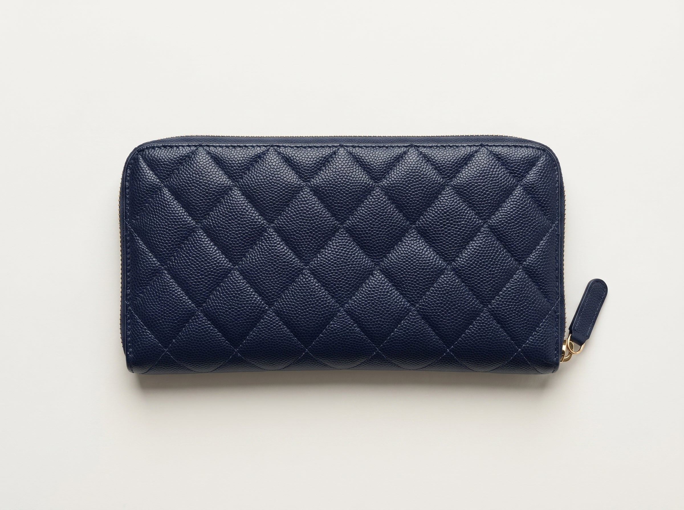 Authentic Chanel wallet blue caviar Classic long Zippy Clutch