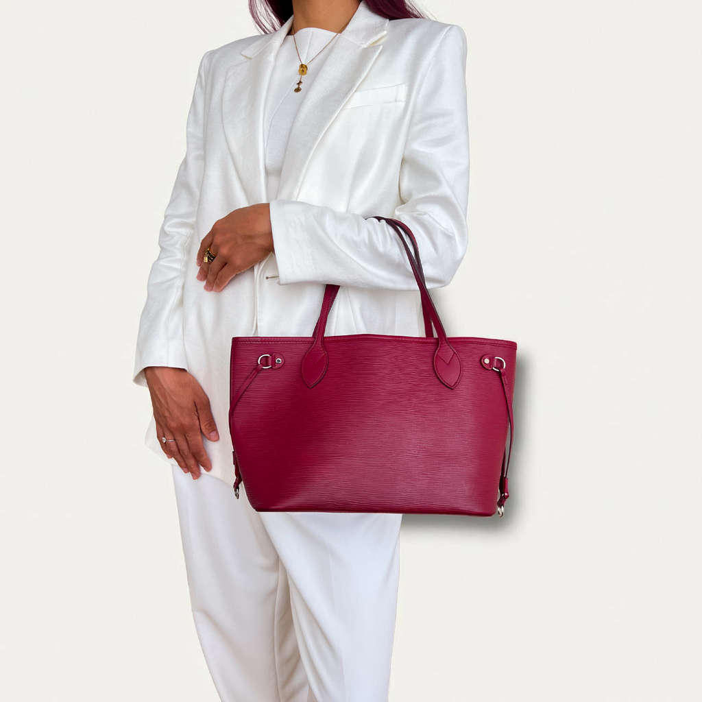 Louis Vuitton Neverfull PM Epi Leather Tote Fuchsia Bag