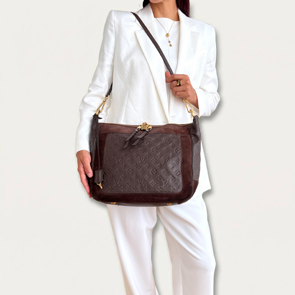 Louis Vuitton Audacieuse Monogram MM Empreinte Sac bandoulière marron