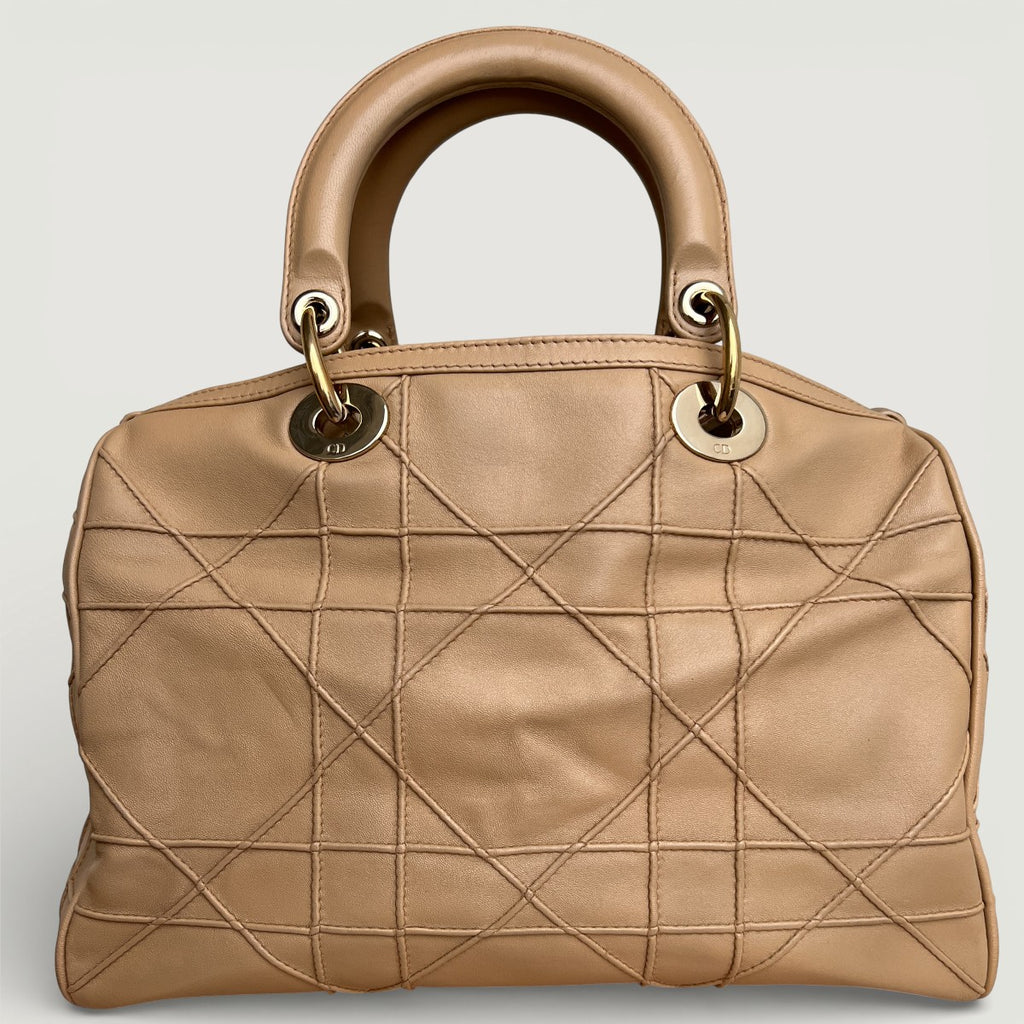 Authentique sac fourre-tout Dior Beige Cannage Granville en cuir 09-BO-0132 B0867