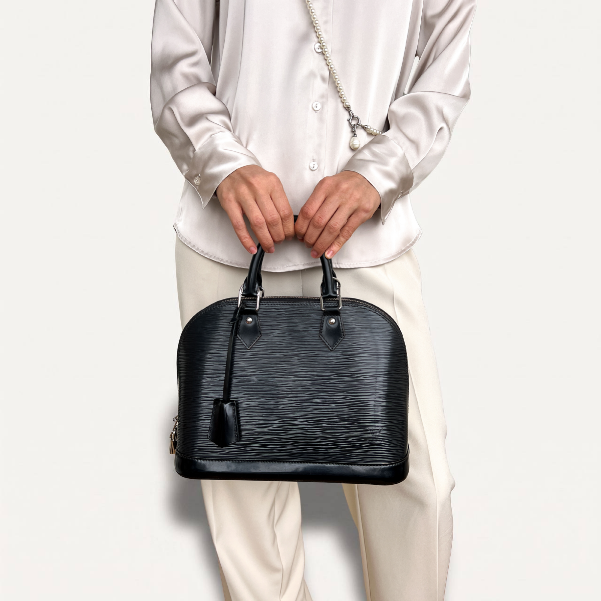 Authentic LV Alma pm epi black handbag
