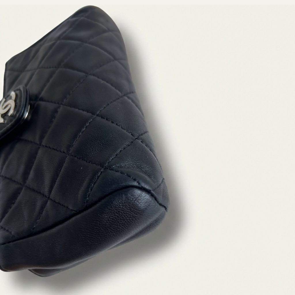 Chanel Wallet Card Black Leather