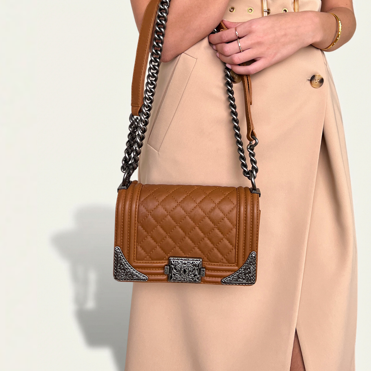 Chanel Boy Small Caramel Calf Skin Crossbody Limited Bag