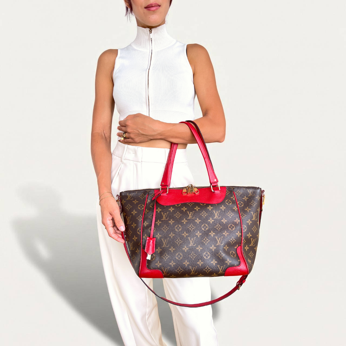 Sac bandoulière Louis Vuitton Estrela MM Monogram Rouge