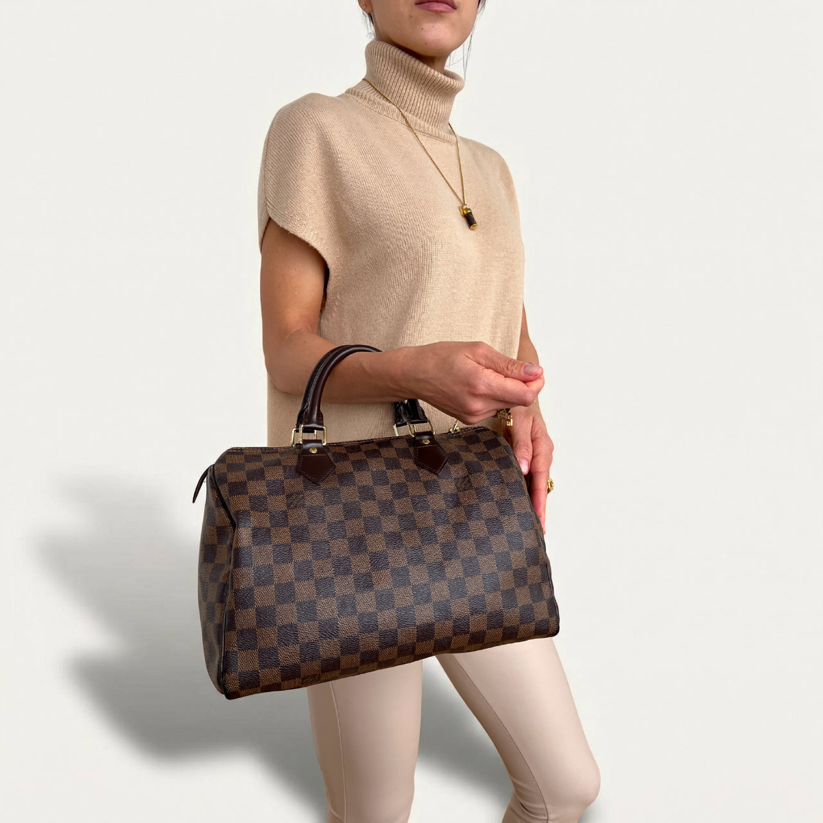 Louis Vuitton Speedy 30 Damier Ebene Satchel