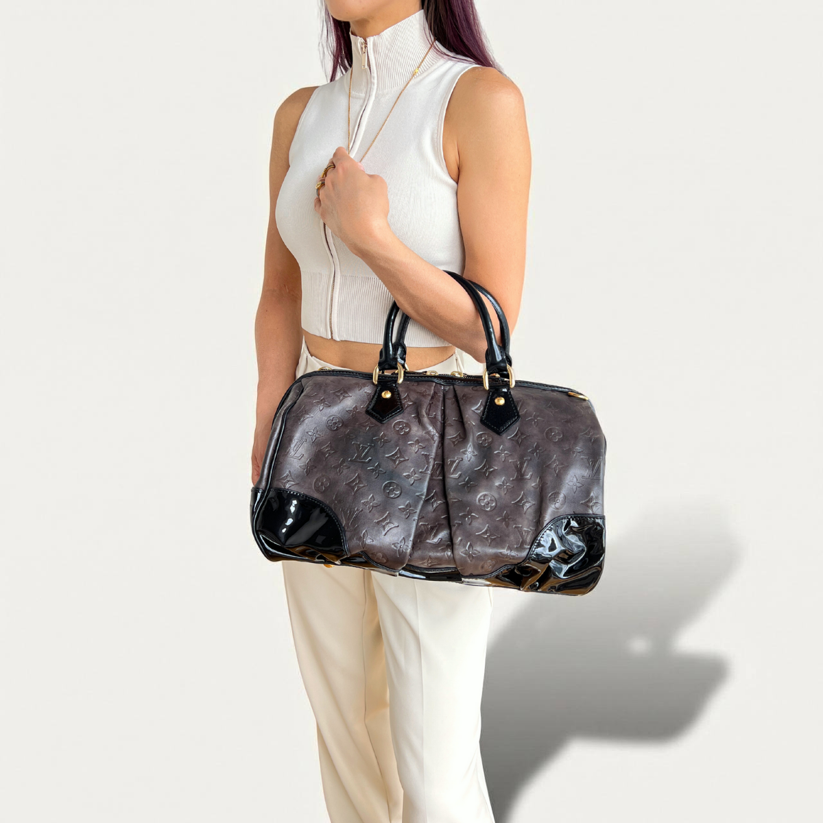 Louis Vuitton Boston Stephen Sprouse Monogram Patent Leather Bag