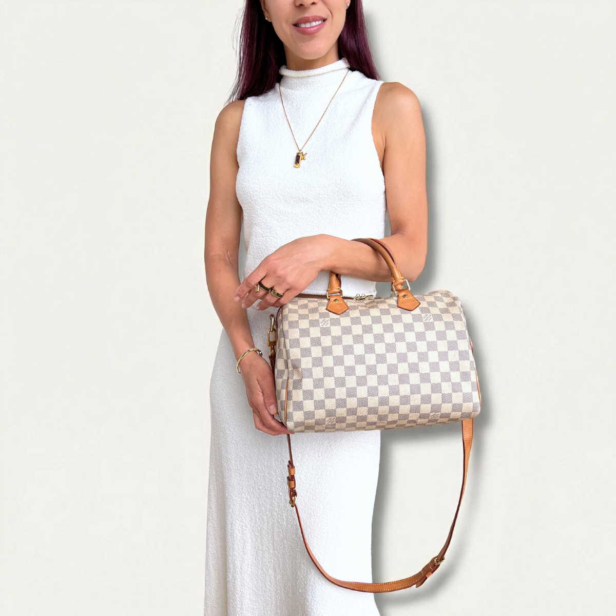 Louis Vuitton Speedy 30 Azur Damier Bandouliere Satchel Sac bandoulière