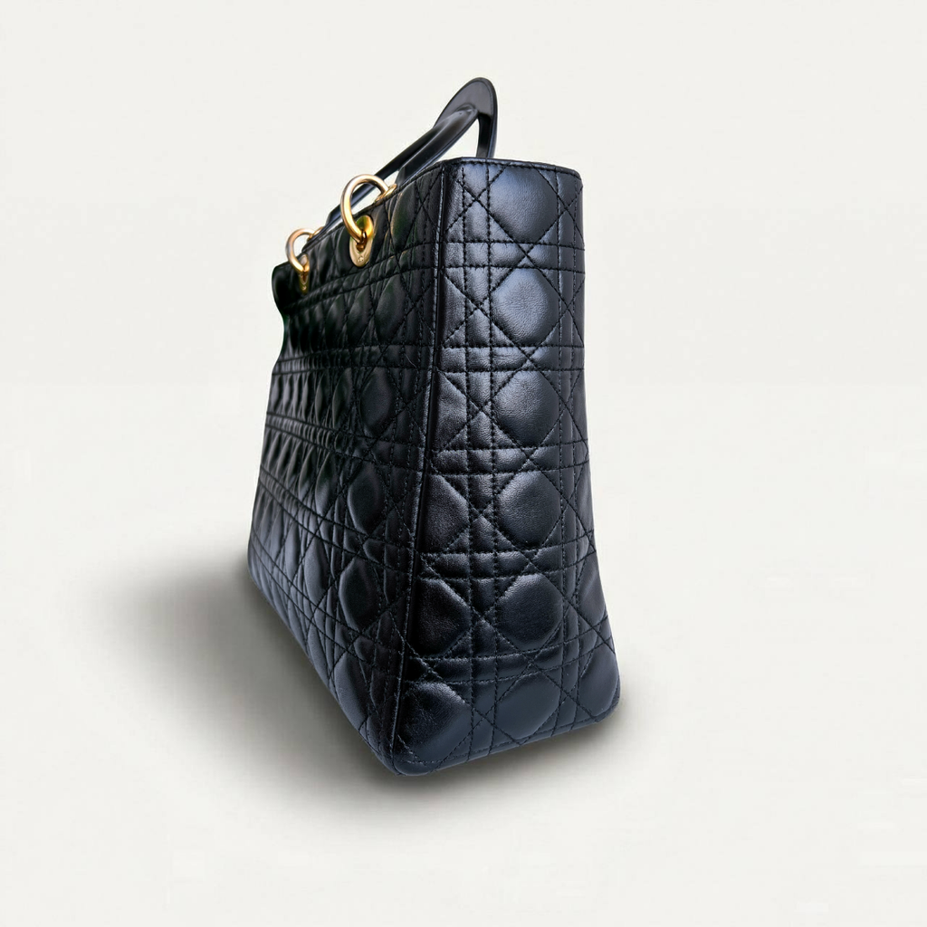 Christian  Dior Lady Dior Black Leather Cannage MA-1001