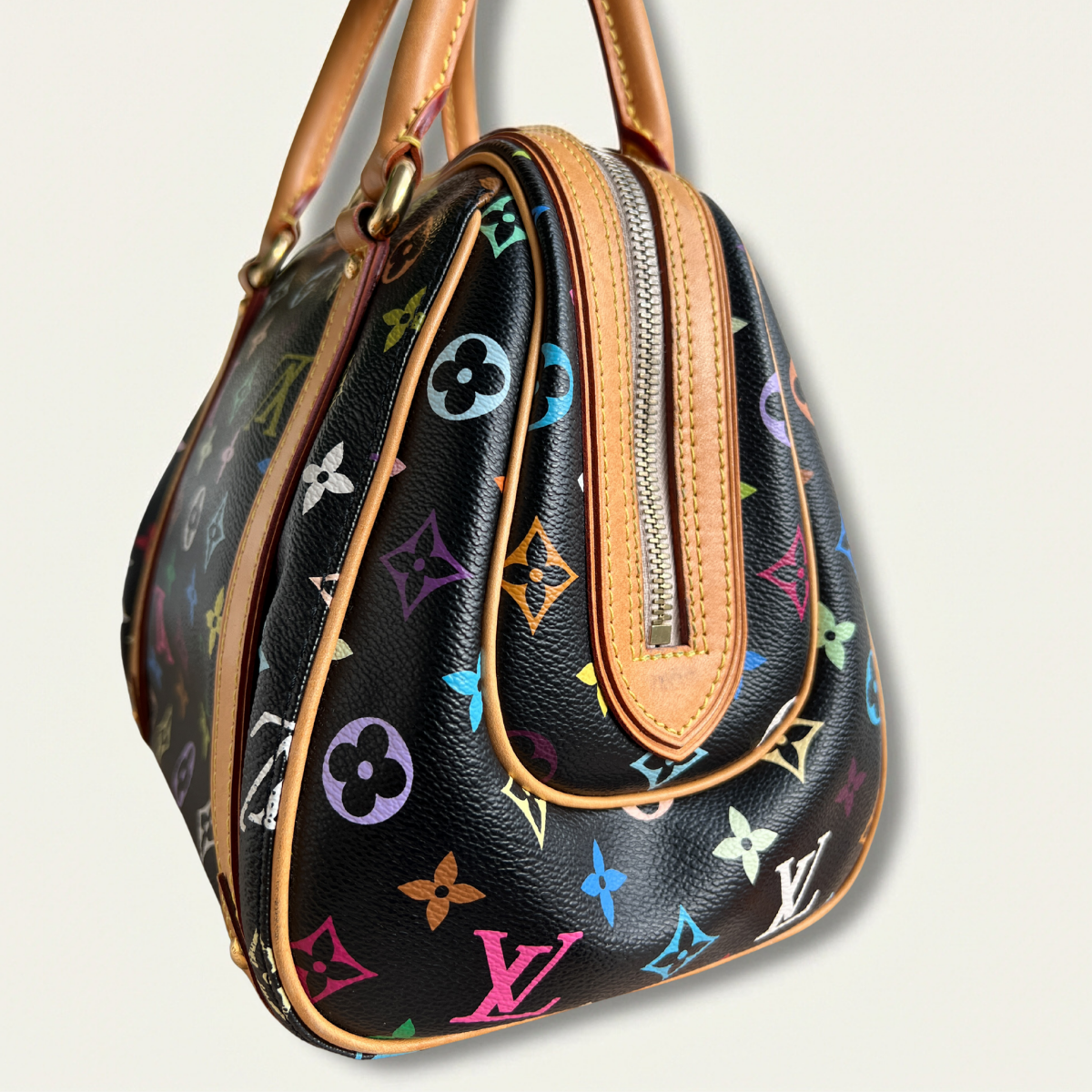 Louis Vuitton Priscilla Multicolor Black Monogram Tote Bag