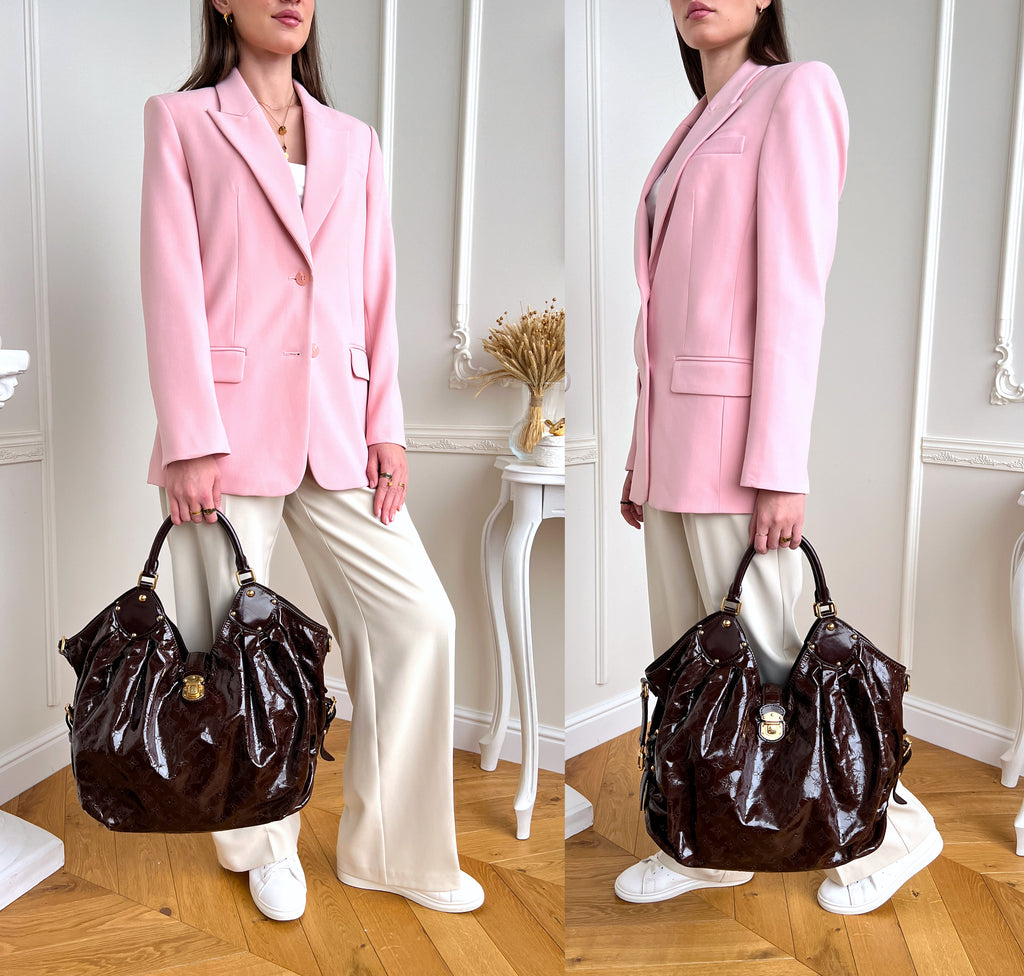 Louis Vuitton Mahina L Patent Surya Shoulder Brown Bag