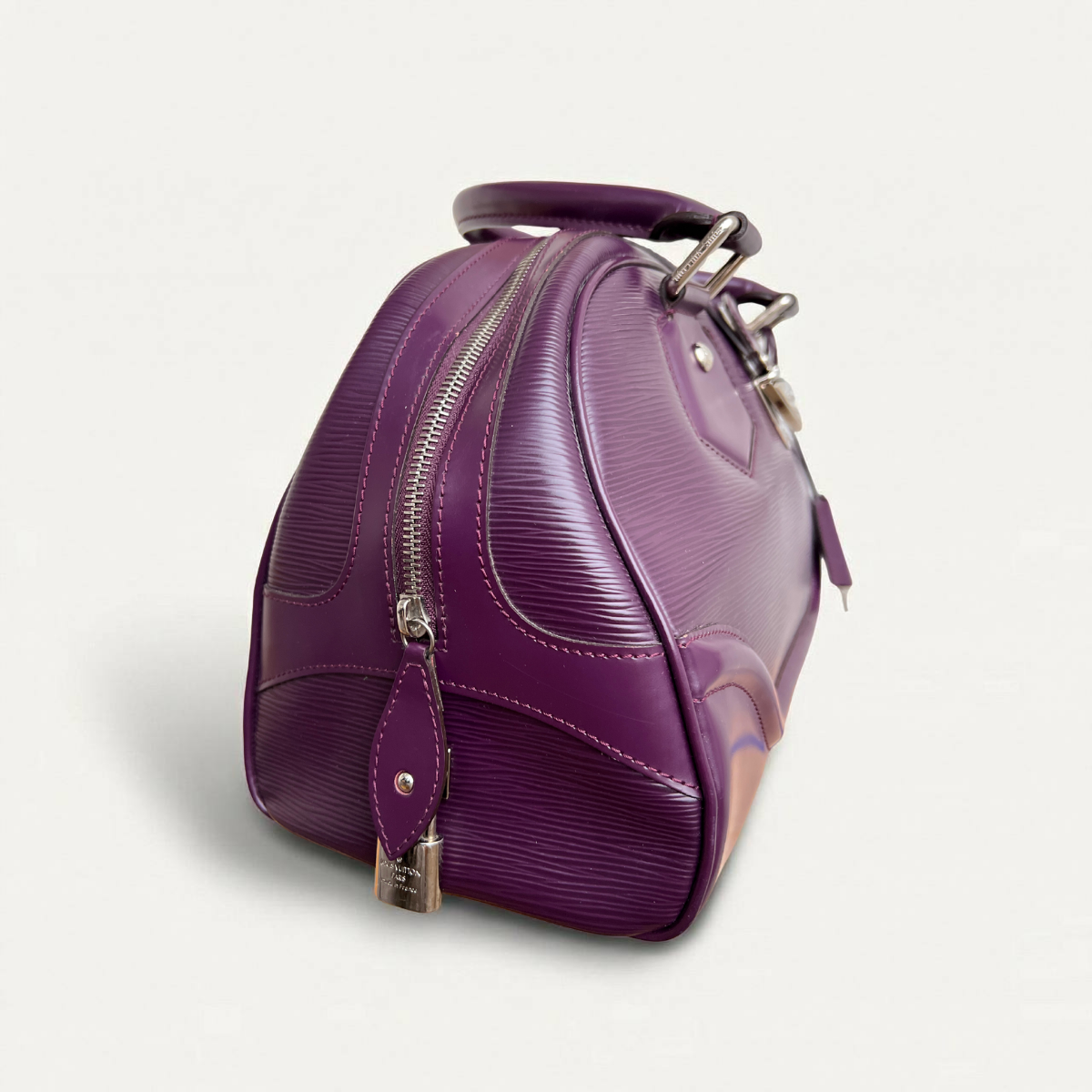 LOUIS VUITTON Authentic Bowling Montaigne GM Purple Epi Leather Bag