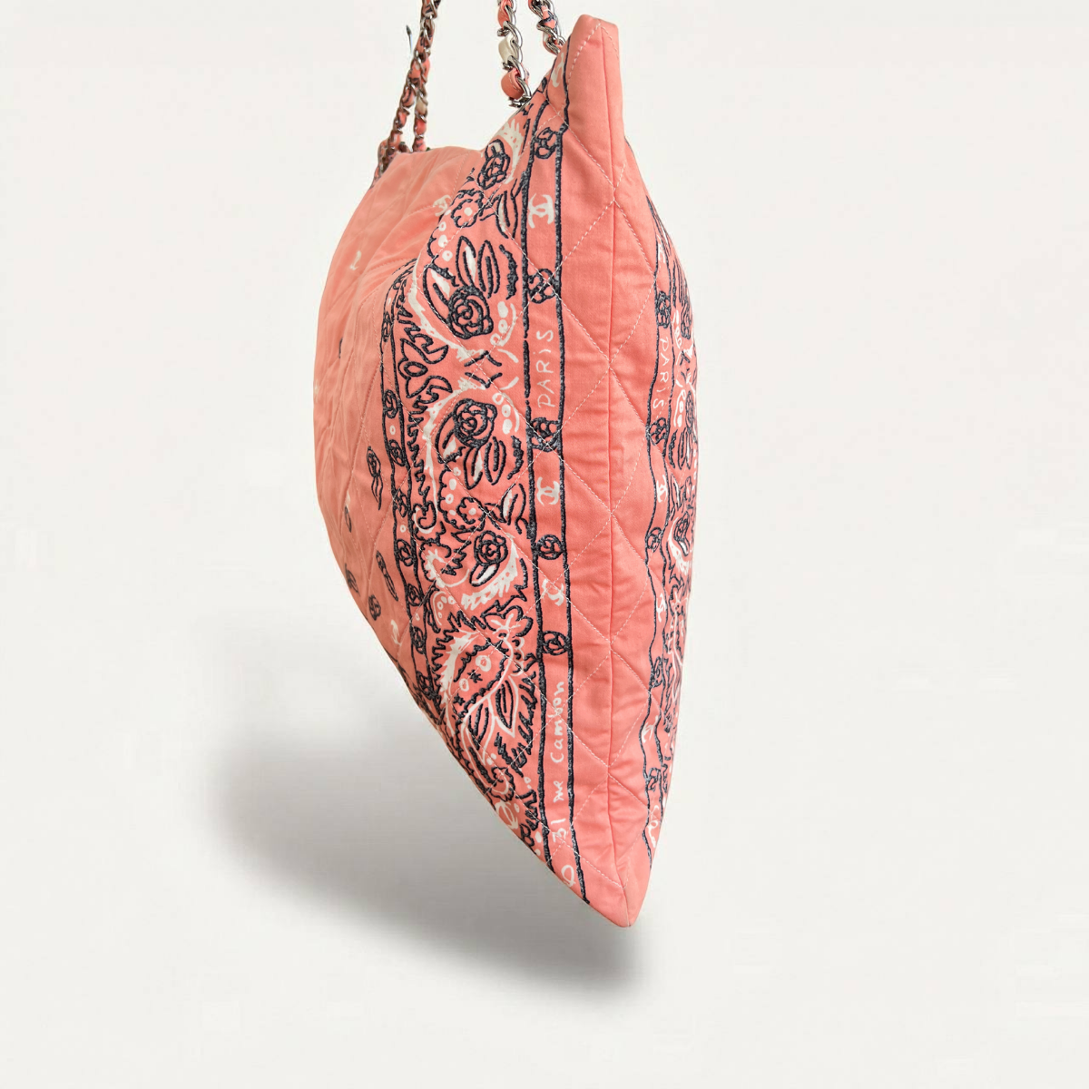Sac fourre-tout Chanel Bandana XL en coton Cambon rose Hobo Chains