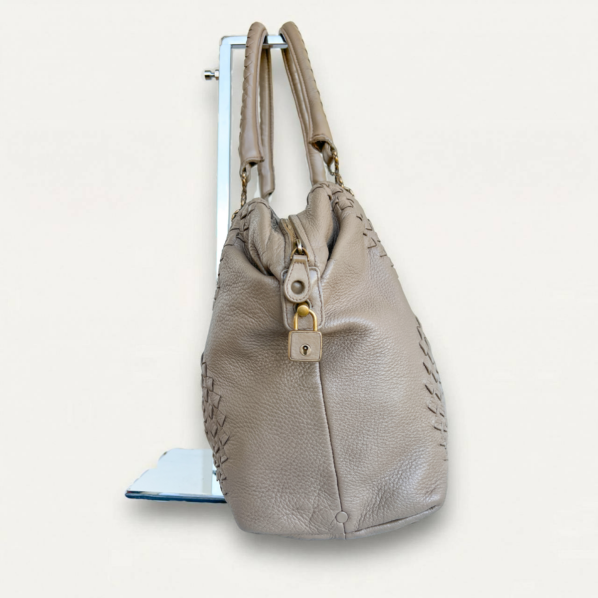 Bottega Veneta  Intreciatto Tote leather beige handbag