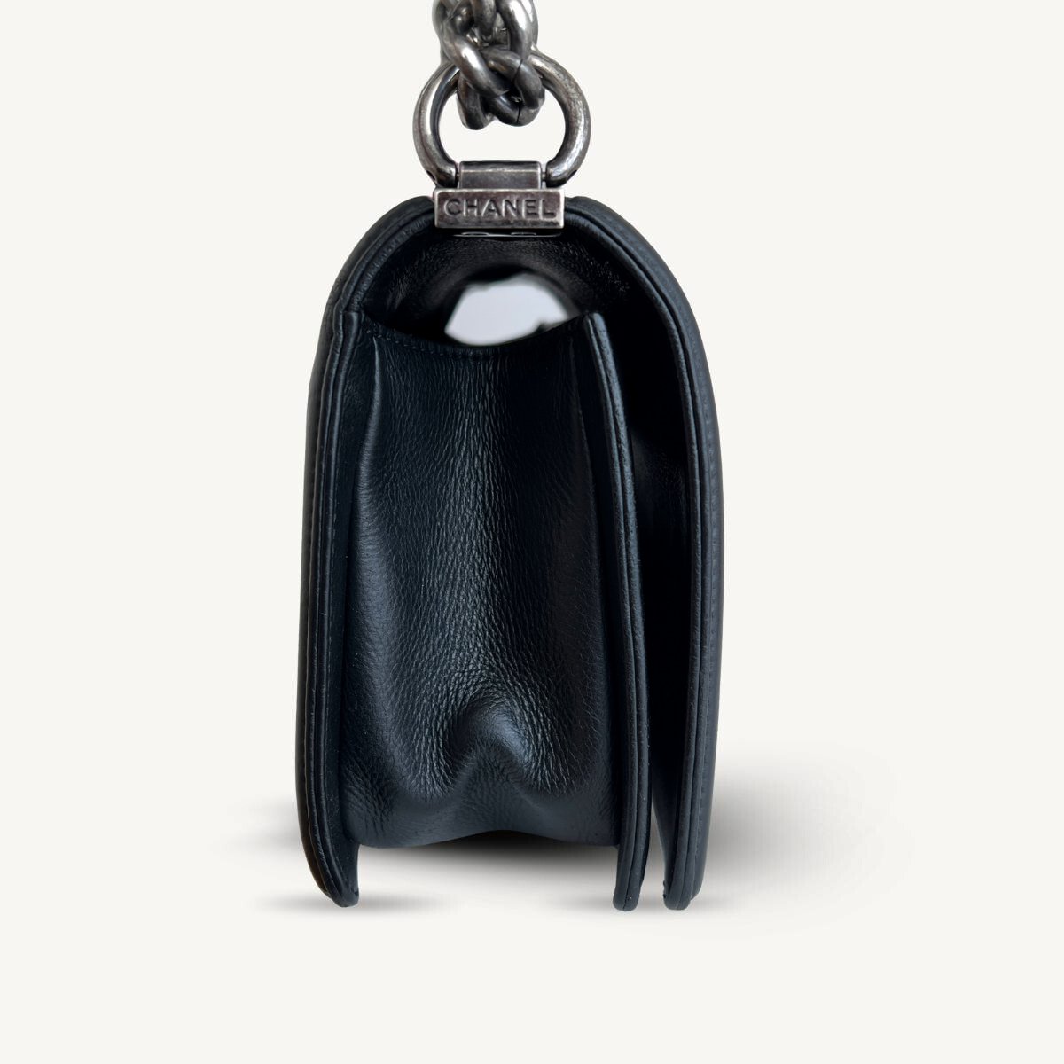 Chanel Old Boy Calfskin Black leather Crossbody Rutinium