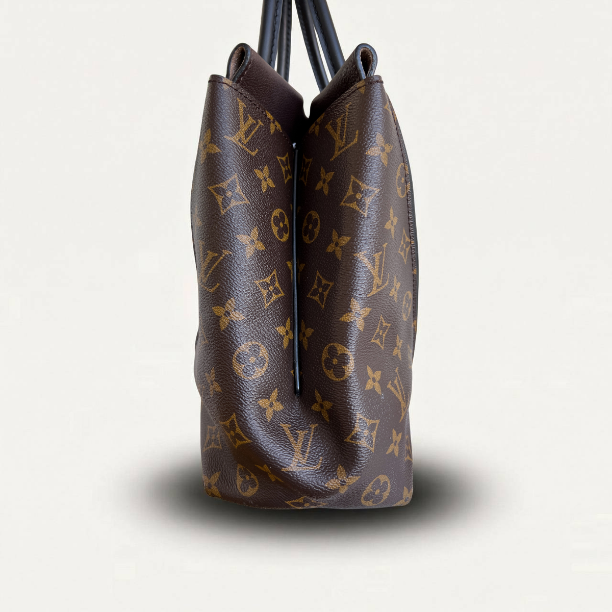 Louis Vuitton W Tote Monogram Cuir Orfevre Chocolate Bag