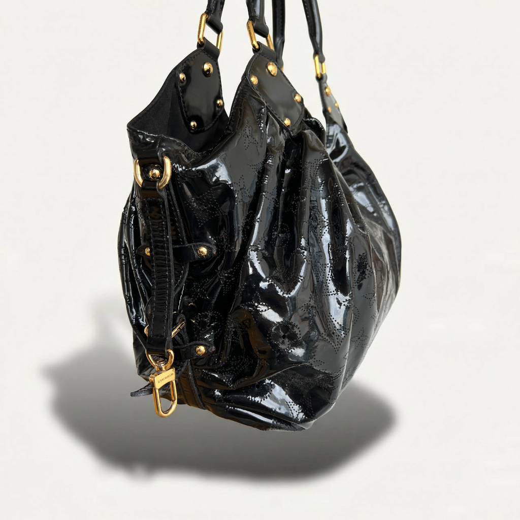 Louis Vuitton Mahina Patent Black Surya L Monogram Bag