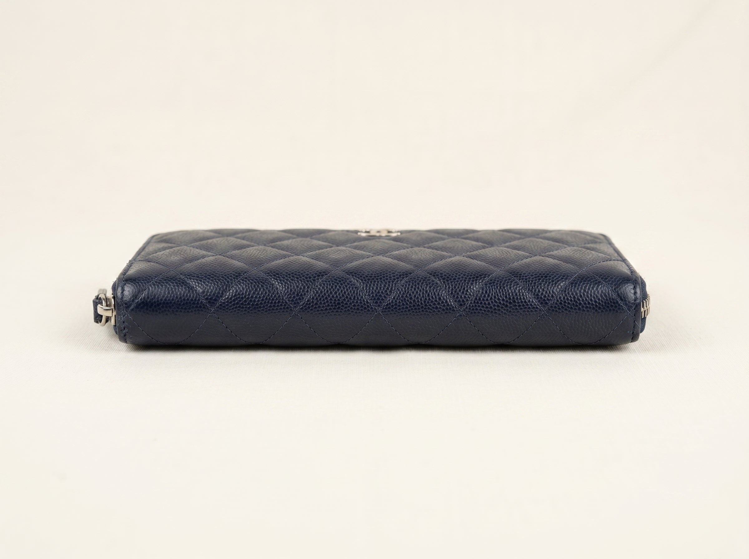 Authentic Chanel wallet blue caviar Classic long Zippy Clutch
