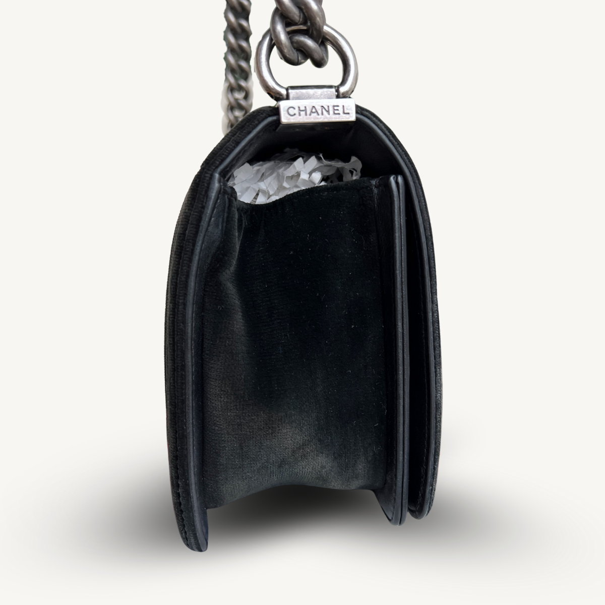 Chanel Old Boy Quilted Velvet Crossbody Bag