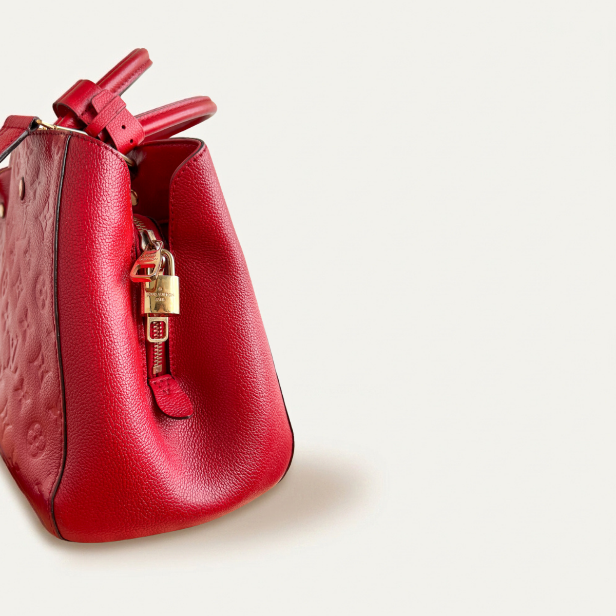 Authentic LV Montaigne MM Empreinte Monogram Red
