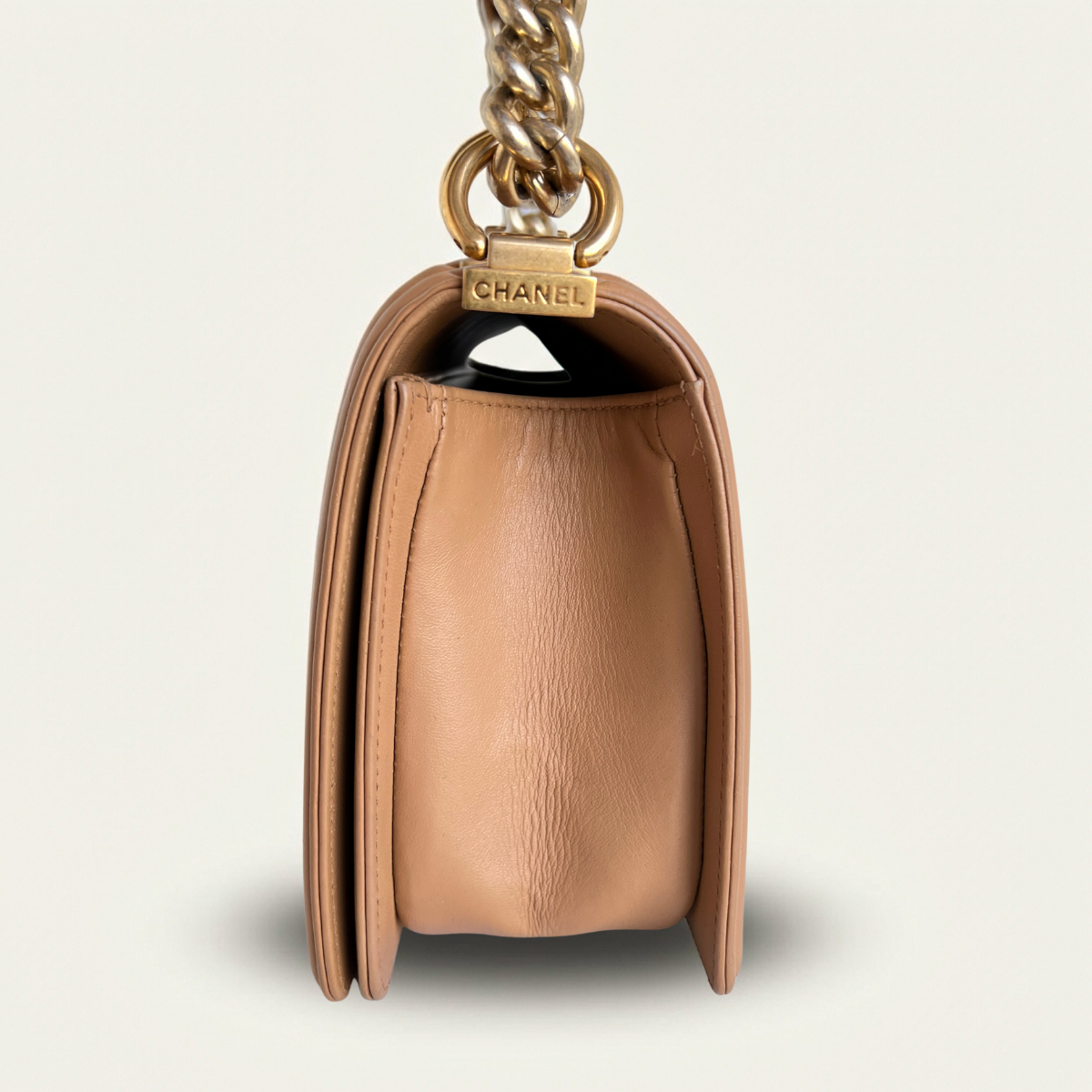 Chanel Old Boy Limited Tweed Front Brown Crossbody Bag