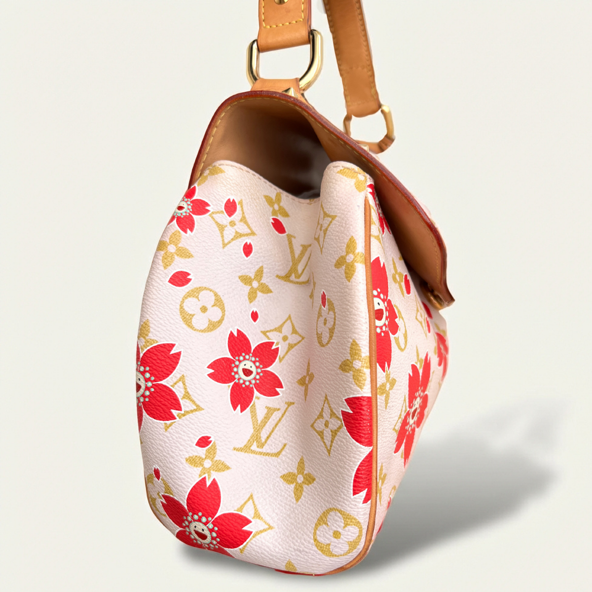 Sac Louis Vuitton Monogram Muracami à fleurs de cerisier rouges