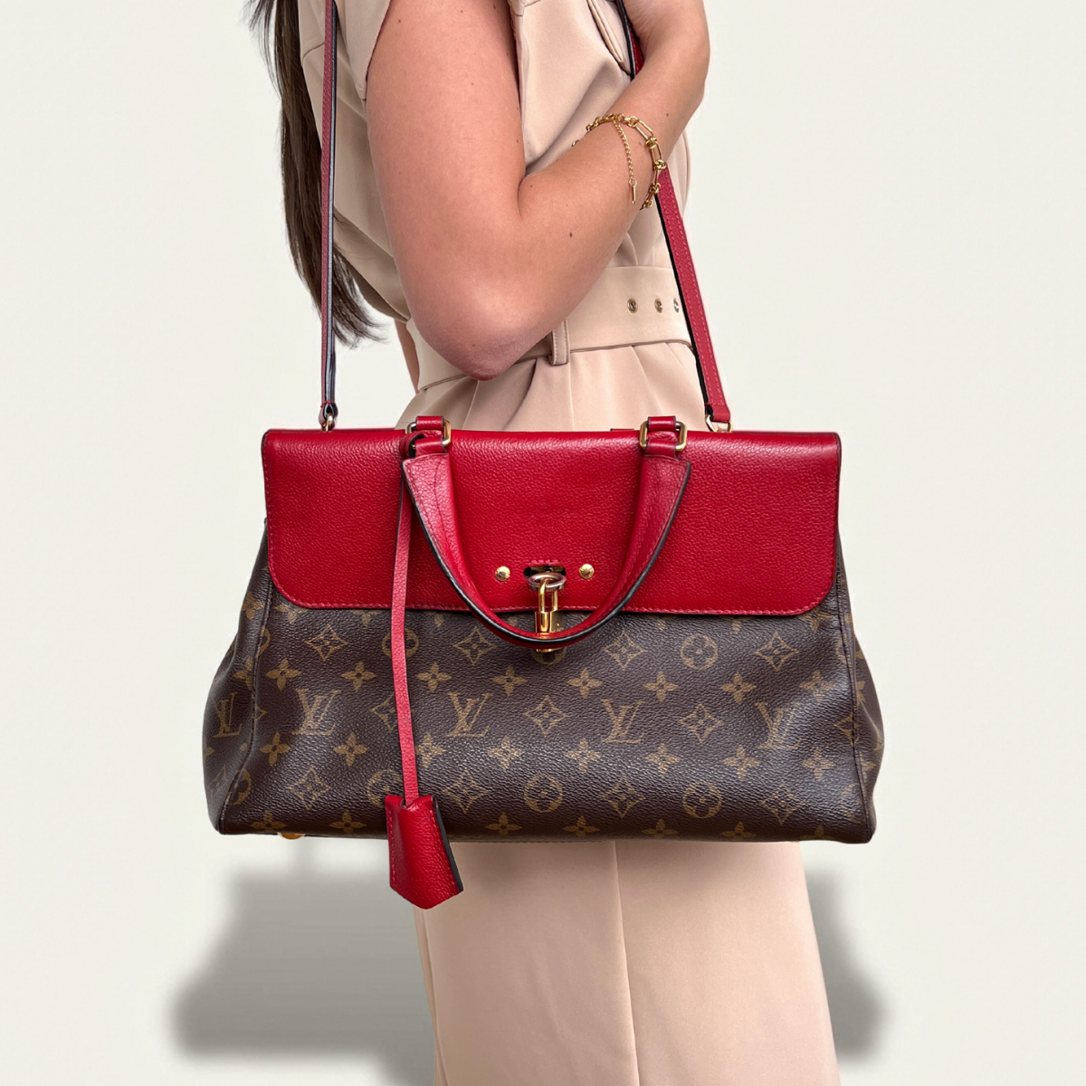 Louis Vuitton Venus Raisin Monogram Red Leather Handbag