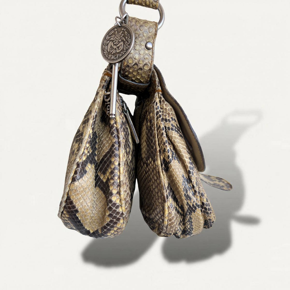 DIOR Rare Classic Python Gaucho Saddle Bag