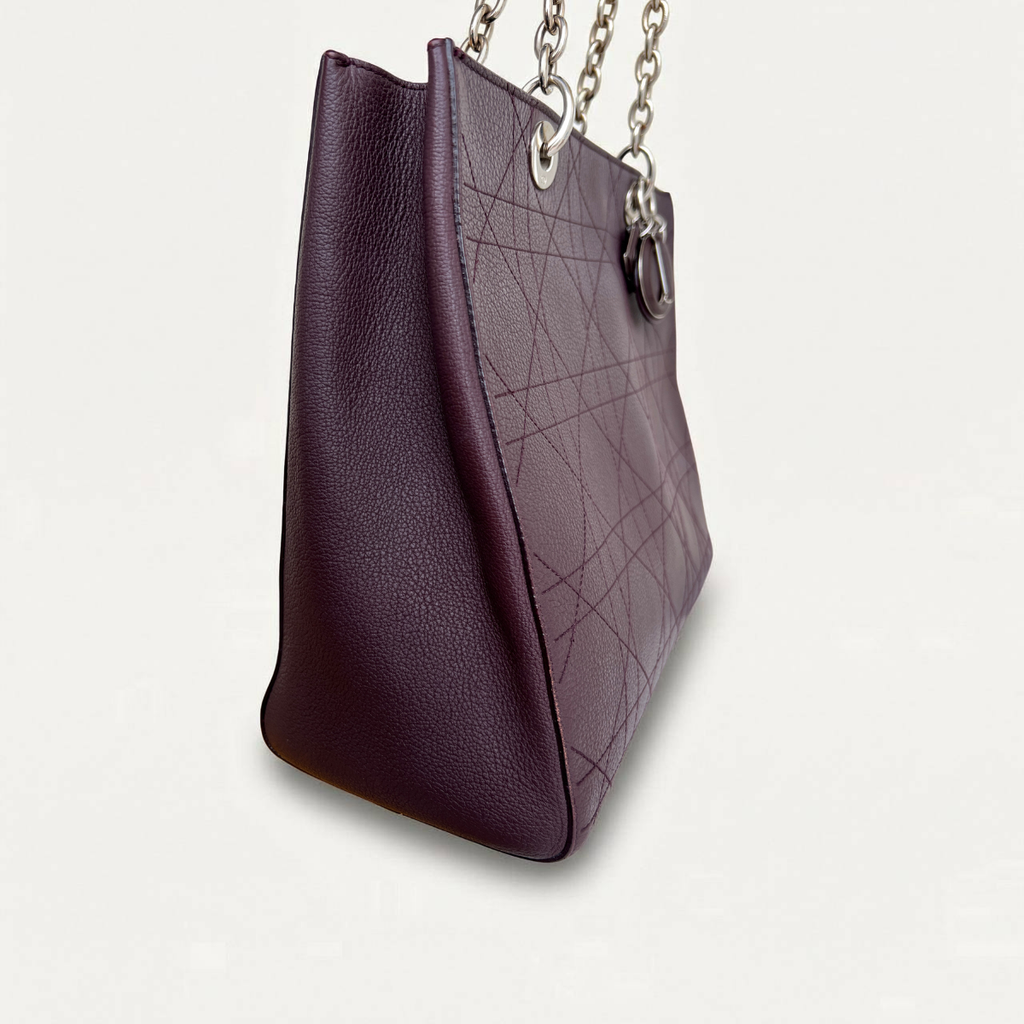 Christian Dior Burgundy Ultradior Quilted Tote Bag