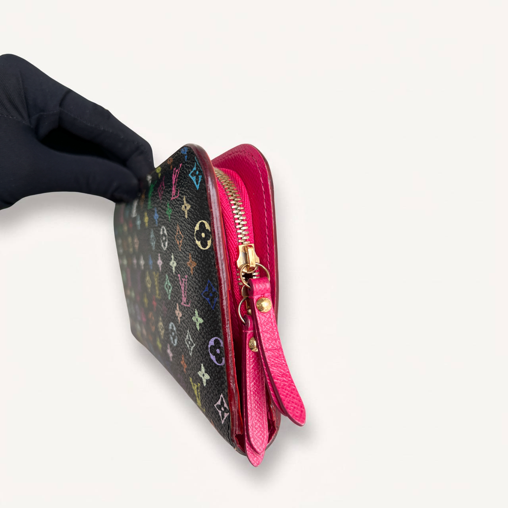 Authentic Louis Vuitton long monogram multicolor black wallet