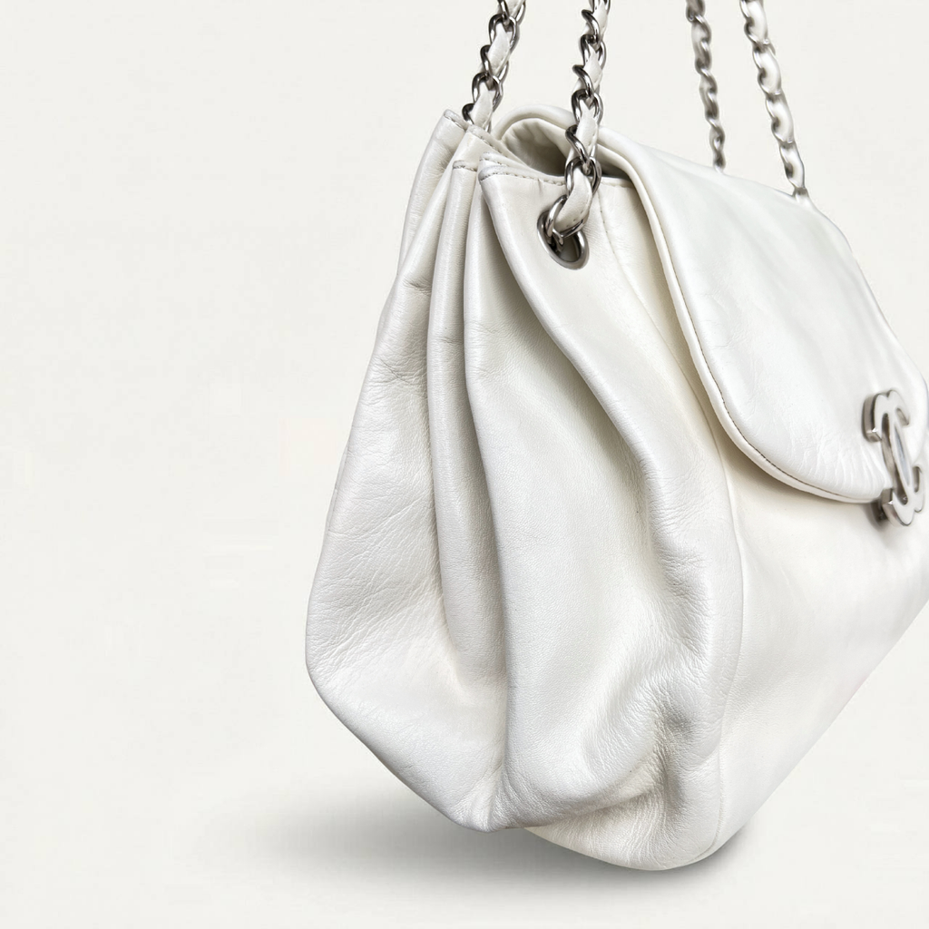 Chanel Sensual Accordion Flap Leather Lambskin CC Chain Crossbody Bag